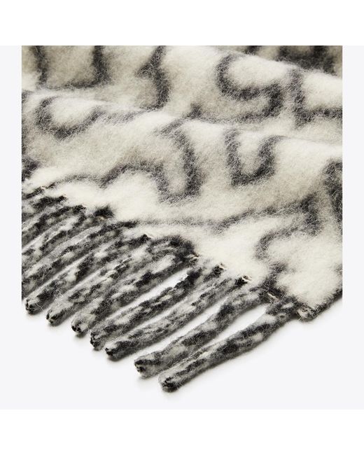 Tory Burch Metallic Puzzle Logo Scarf, One Size