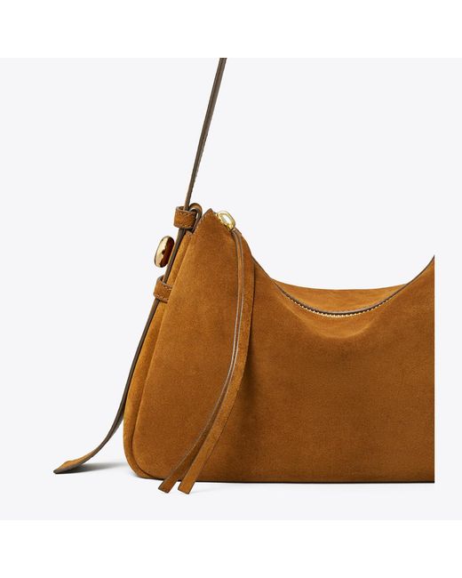 Tory Burch Brown Romy Suede Shoulder Bag, One Size