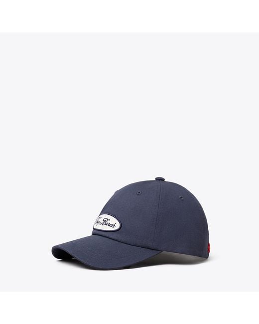 Tory Burch Blue Logo Patch Baseball Cap