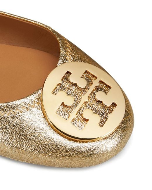 tory burch minnie travel ballet flat spark gold
