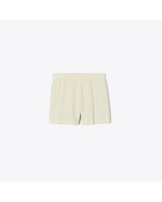 Tory Burch Natural Damen Shorts Aus Jacquard-Frottee Mit Logo