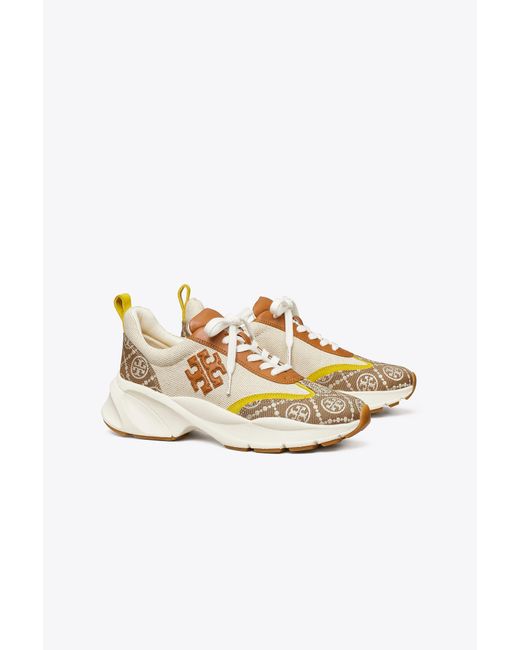 Tory Burch T Monogram Good Luck Trainer in Metallic | Lyst