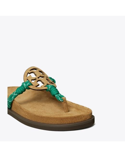 Tory Burch Green Miller Cloud Rope Sandal