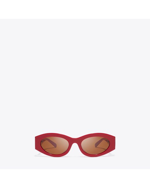 Tory Burch Pink Pierced Oval Sunglasses, One Size
