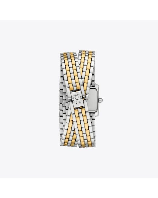 Tory Burch Metallic Mini Eleanor Double Wrap Watch, One Size