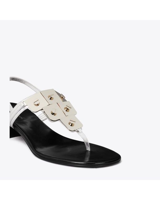 Tory Burch White Gladiator Capri Heeled Sandal