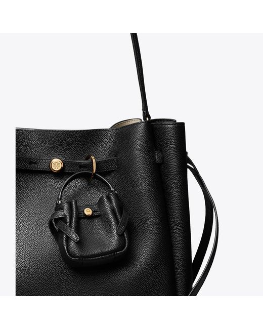 Tory Burch Black Romy Bucket Bag Charm