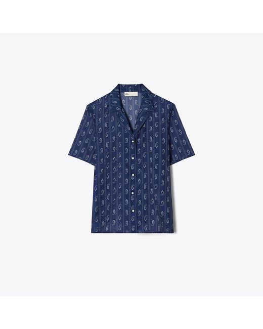Tory Burch Blue Camp Shirt
