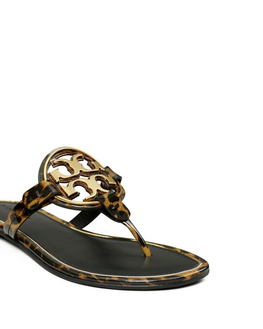Tory Burch Miller Metal-logo Sandal, Printed Patent Leather | Lyst Canada