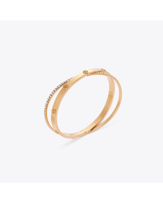 Tory Burch White Icon Pavé Double Bracelet