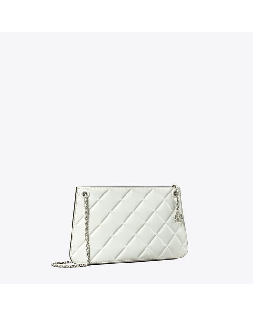 Tory Burch White Fleming Pochette, One Size