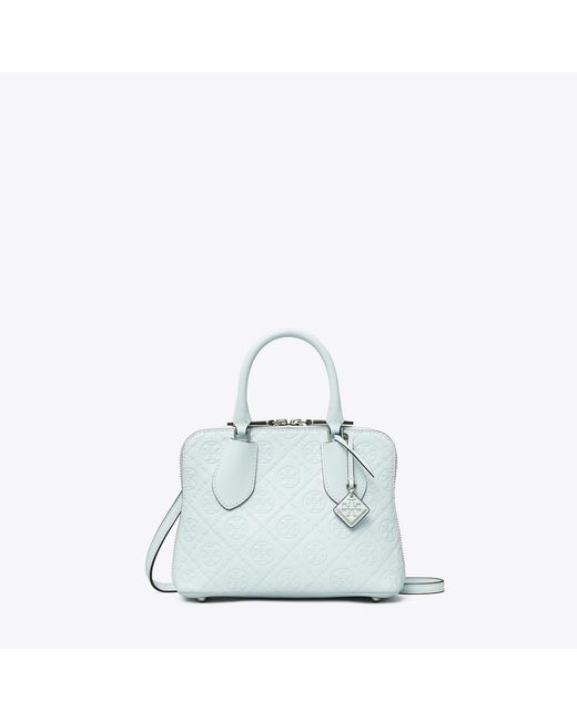 Tory Burch White Mini T Monogram Leather Swing Satchel, One Size