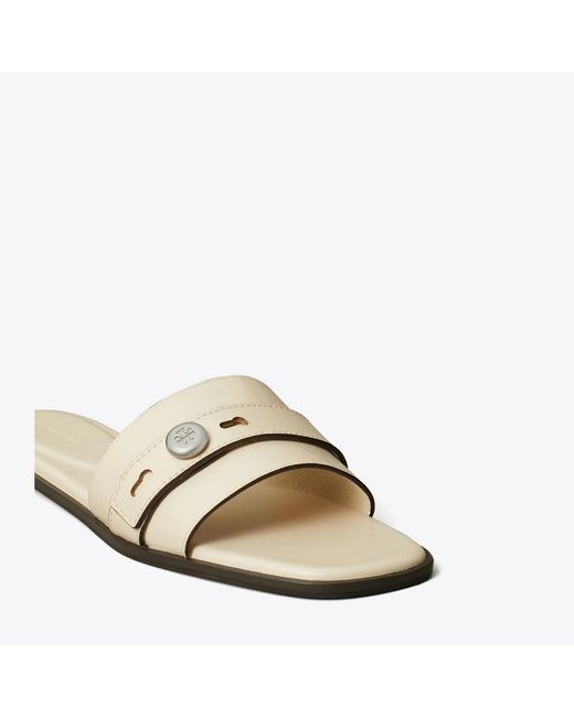 Tory Burch White Romy Slide