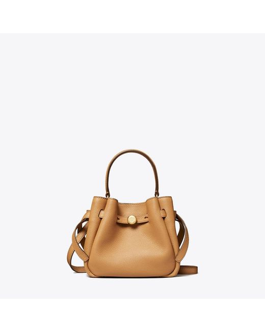 Tory Burch Brown Mini Romy Bucket Bag, One Size