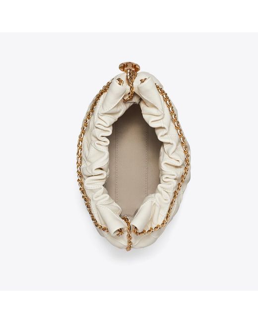 Tory Burch Natural Mini Fleming Soft Hobo Bag