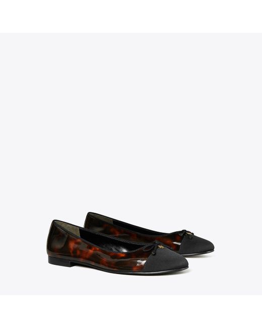 Tory Burch Black Cap-Toe Ballet