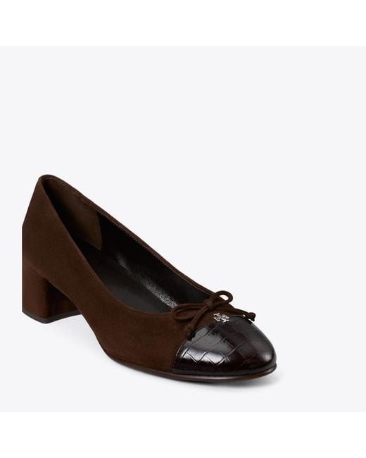Tory Burch Brown Cap-Toe Pump