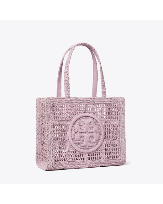 Tory Burch Pink Small Ella Hand-Crocheted Tote