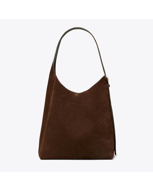 Tory Burch Brown Romy Suede Hobo Bag
