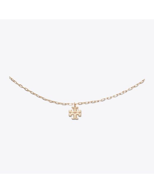 Tory Burch White Icon Pendant Necklace, One Size