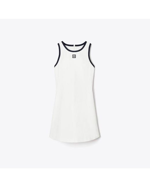 Tory Burch Jersey Racerback Tennis Dress in White | Lyst