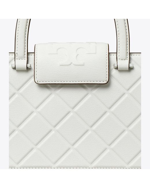 Tory Burch White Fleming East-West Tote