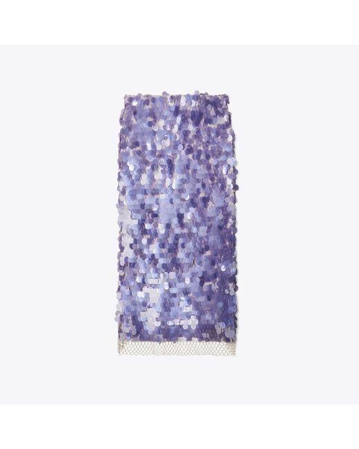 Tory Burch Purple Sequined Skirt