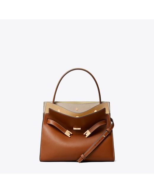 Tory Burch Brown Small Lee Radziwill Double Bag