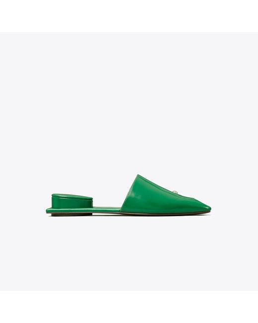 Tory Burch Green Pierced Mule