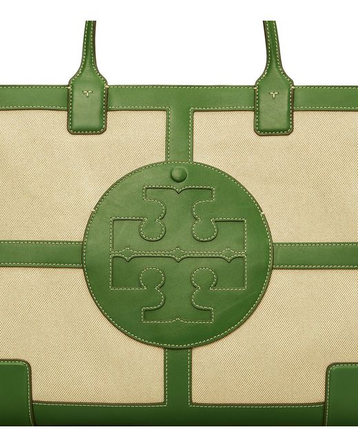 Tory Burch Ella Canvas Quadrant Top Handle Tote Bag In Limone