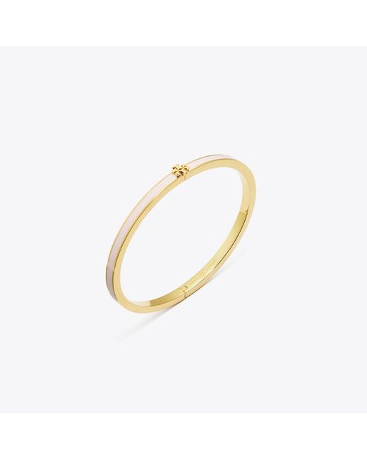 Tory Burch White Icon Thin Enamel Bracelet