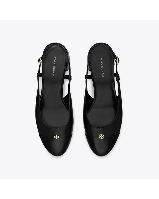 Tory Burch Black Cap-Toe Slingback 45Mm (Perfect/Perfect) Shoes