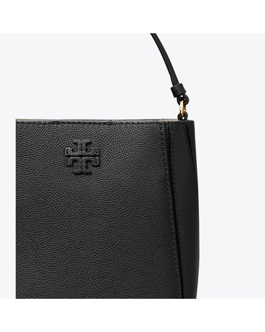 Tory Burch Black Small Mcgraw Bucket Bag