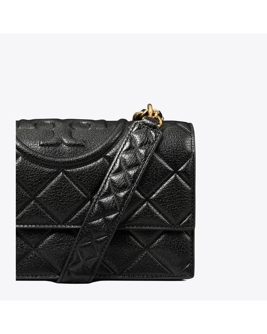 Tory Burch Black Small Fleming Shoulder Bag, One Size