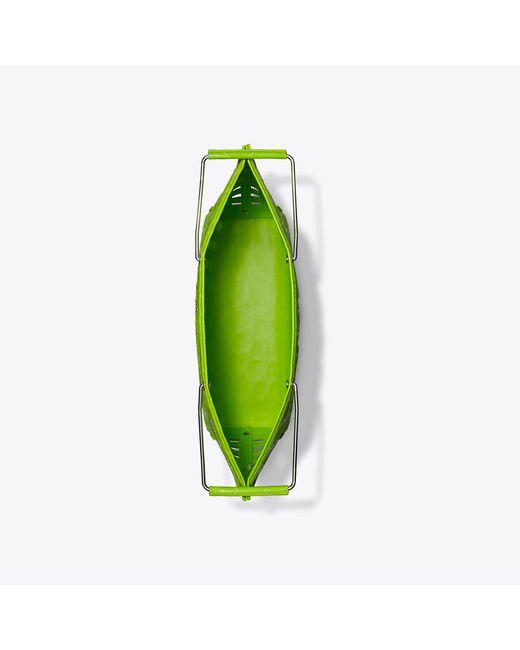Tory Burch Green Ella Croc-Embossed Market Tote, One Size