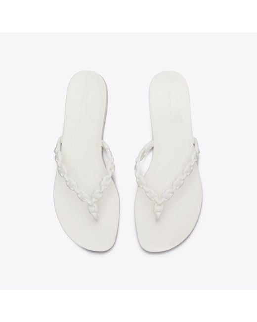 Tory Burch White Gemini Link Jelly Flip-Flop