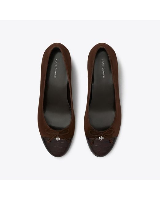 Tory Burch Brown Cap-Toe Pump