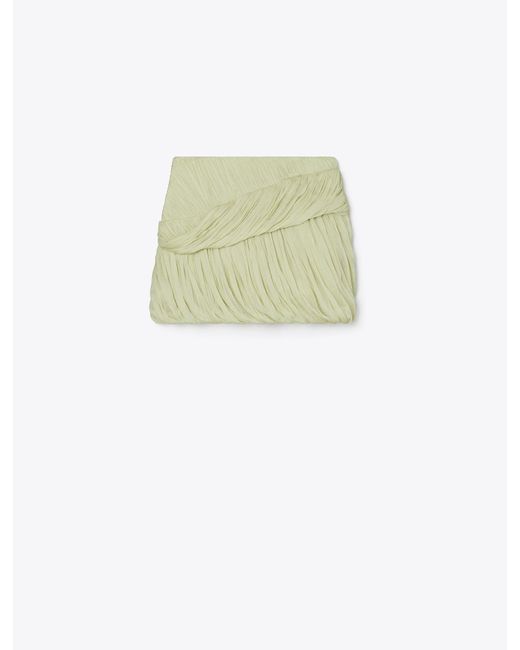 Tory Burch Green Ruched Jersey Skirt