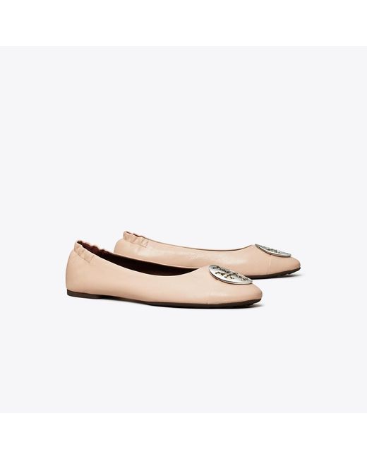 Tory Burch Natural Claire Cap-Toe Ballet