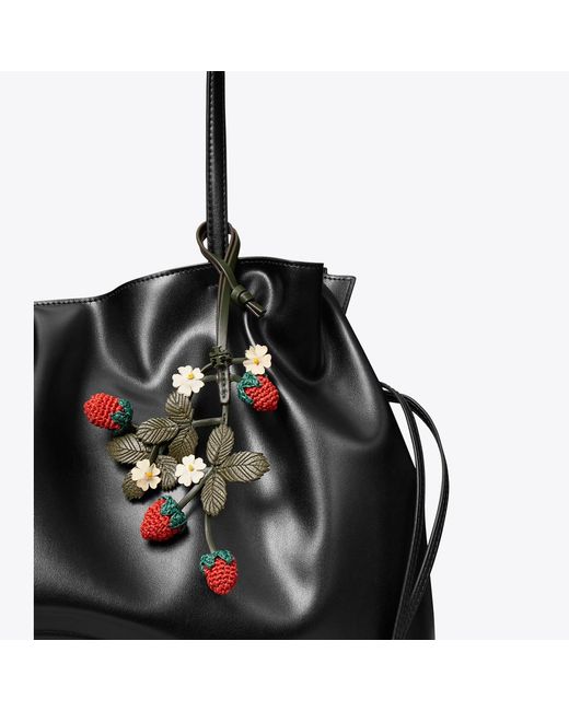 Tory Burch White Berry Vine Bag Charm, One Size