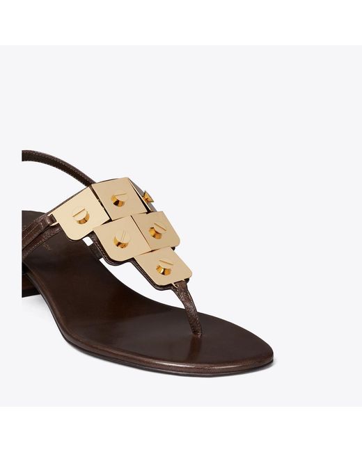 Tory Burch Brown Gladiator Capri Heeled Sandal