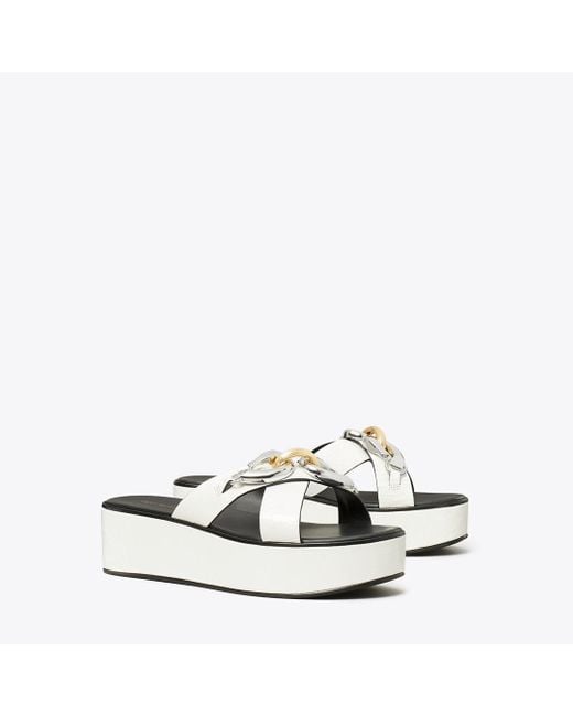 Tory Burch White Jessa Platform Sandal