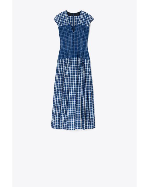 Tory Burch Picnic Plaid Silk Claire Mccardell Dress in Blue | Lyst