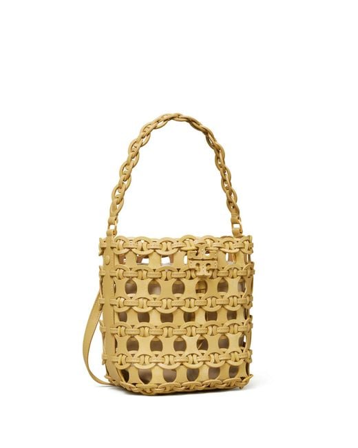 Tory Burch Mcgraw Die Cut Small Bucket Bag in Metallic Lyst