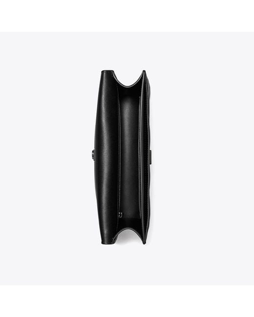 Tory Burch Black Fleming Polished-Grain Shoulder Bag, One Size