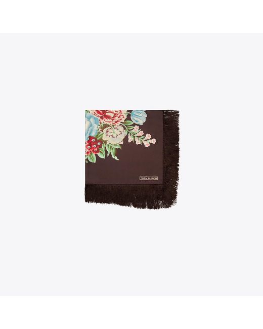 Tory Burch Metallic Chair Floral Silk Square