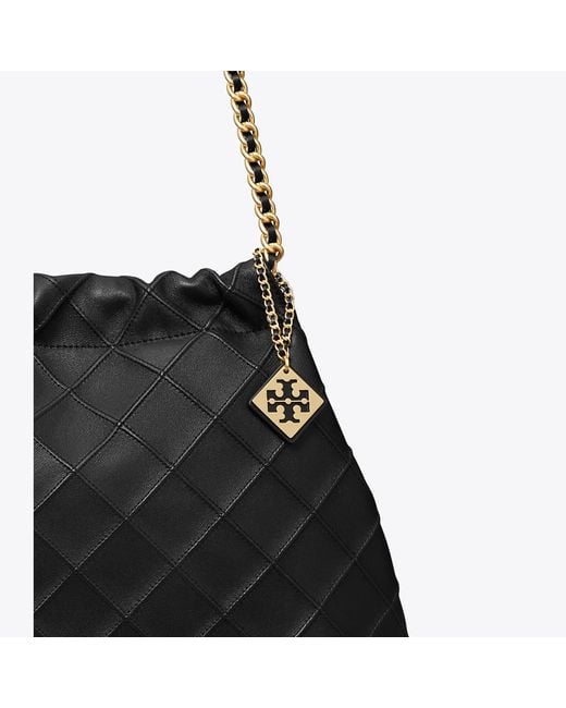 Tory Burch Black Fleming Soft Hobo Bag, One Size