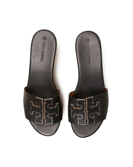 Tory Burch Ines Wedge Slide in Black Lyst