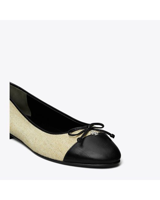 Tory Burch Green Cap-Toe Ballet