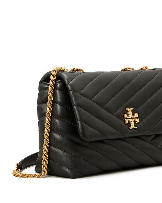 Tory Burch Leather Kira Chevron Small Convertible Shoulder Bag in